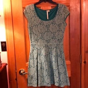 Teal Lace Dress